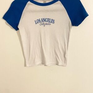 Blue and White Los Angeles Graphic Tee